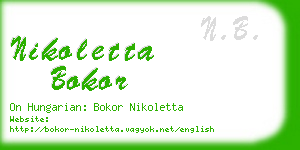 nikoletta bokor business card